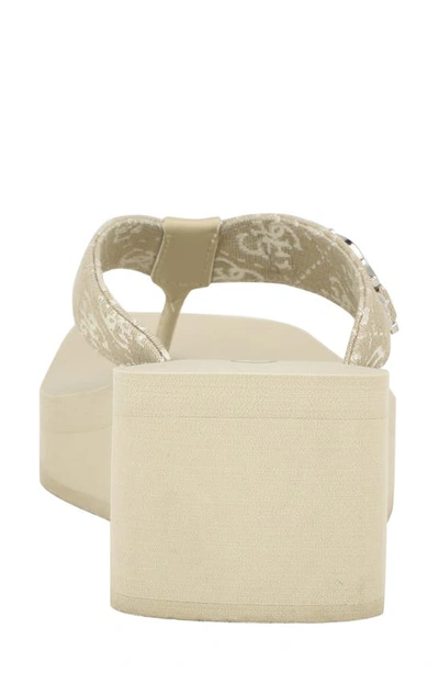 Guess Edany Platform Wedge Flip Flop In Taupe