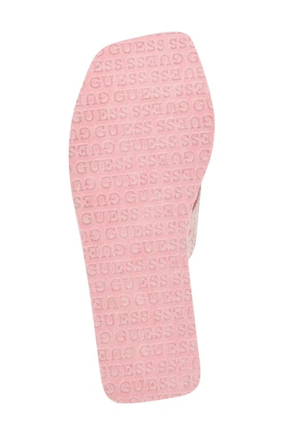 Shop Guess Edany Platform Wedge Flip Flop In Medium Pink