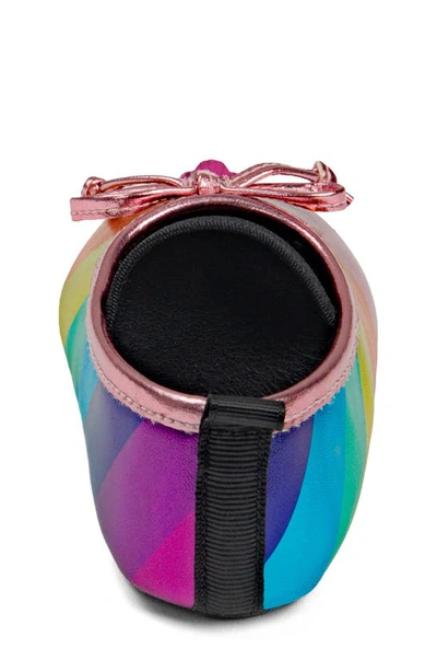 Shop Kurt Geiger London Mini Kensington Ballerina Flat In Pink Multi