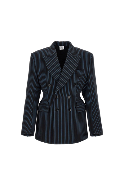 Shop Vetements Women 'molton' Blazer Jacket In Blue