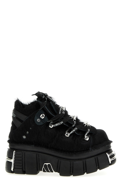 Shop Vetements Women 'platform'  X New Rock Sneakers In Black