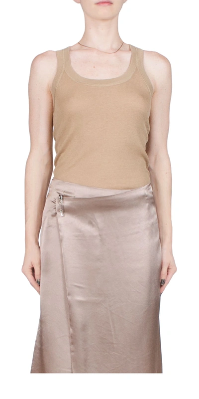 6397 Skinny Rib Cami Top In Sand