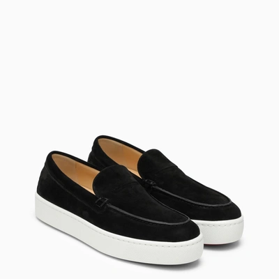Shop Christian Louboutin Black Leather Loafer