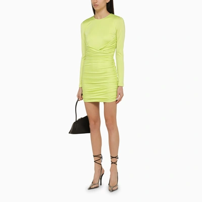 Shop Dsquared2 Short Lime Dress With Draping