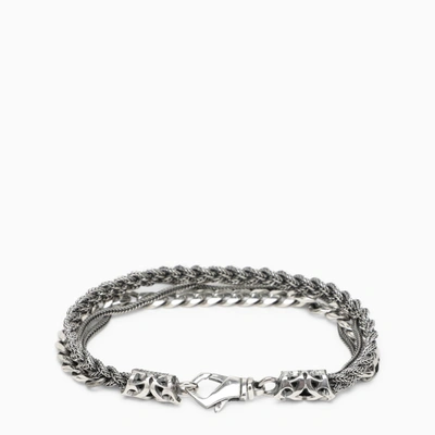Shop Emanuele Bicocchi Braided Bracelet And Chain In 925 Silver