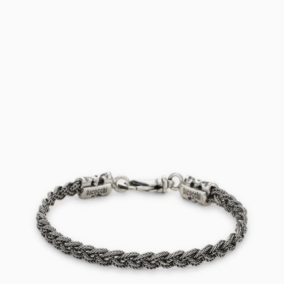 Shop Emanuele Bicocchi Silver 925 Braided Bracelet