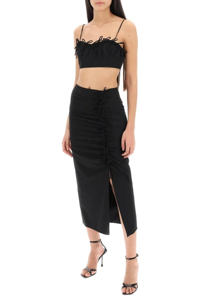 Shop Ganni Cropped Top With Ornamental Bows