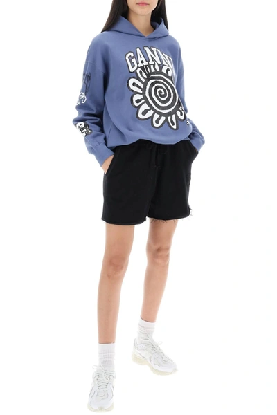 Shop Ganni Hoodie With Graphic Prints