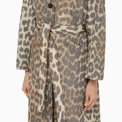 Shop Ganni Leopard Print Single Breasted Coat