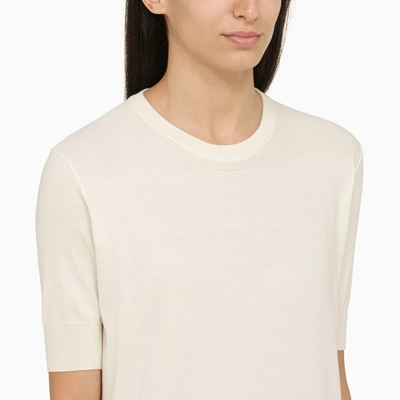 Shop Jil Sander Short Sleeved White Cotton Jersey