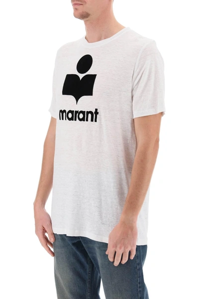 Shop Marant Karman T Shirt With Flocked Logo