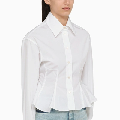 Shop Stella Mccartney Stella Mc Cartney White Poplin Shirt With Ruffles