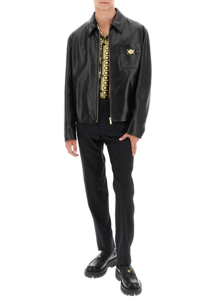 Shop Versace Leather Blouse Jacket