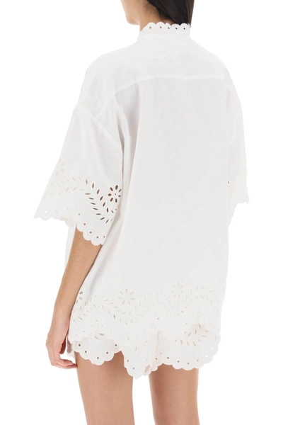 Shop Zimmermann Junie Tunic Shirt With Cutwork Embroideries