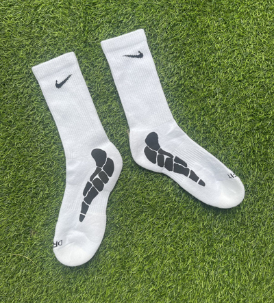 Pre-owned Custom X Nike Bone Custom Socks In White