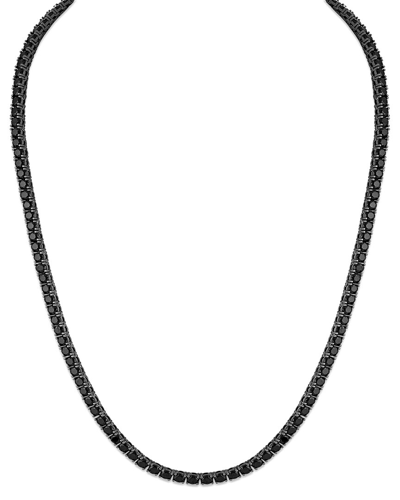 Shop Esquire Men's Jewelry Silver Black Spinel Tennis Necklace