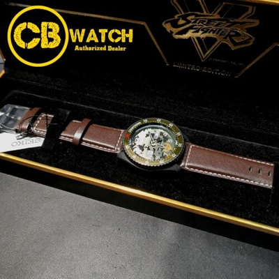 Pre-owned Seiko 5 Sports Street Fighter V Guile Green Dial Limited Edition Watch Srpf21k1