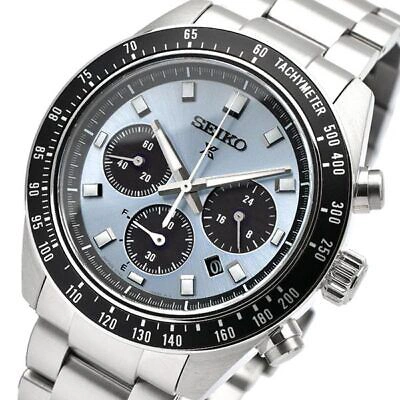 Pre-owned Seiko Prospex Speedtimer Solar Sbdl109 Crystal Blue Men's Watch In Box