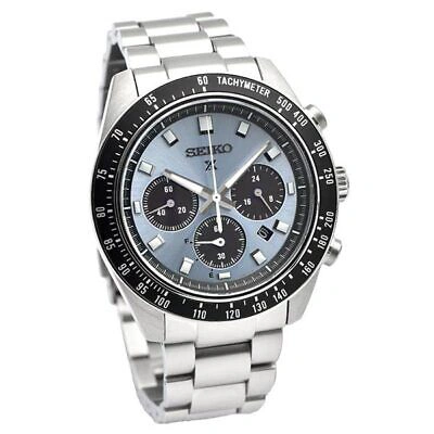 Pre-owned Seiko Prospex Speedtimer Solar Sbdl109 Crystal Blue Men's Watch In Box