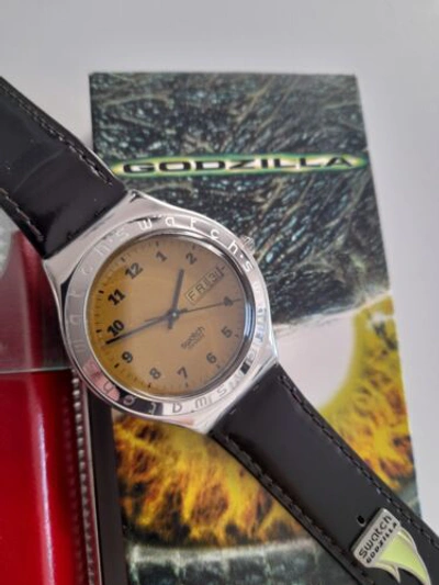 Pre-owned Swatch : Irony " Godzilla " Movie Special - With " Roasted Chestnut " (ygs705)