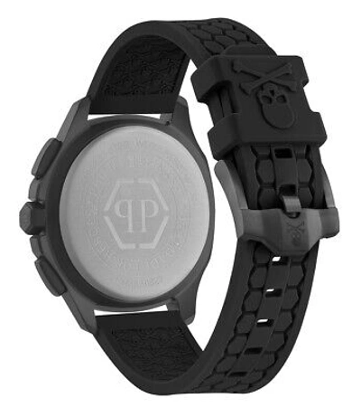 Pre-owned Philipp Plein Black Mens Chronograph Watch $keleton $pectre Pwsaa0823