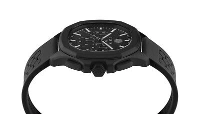 Pre-owned Philipp Plein Black Mens Chronograph Watch $keleton $pectre Pwsaa0823