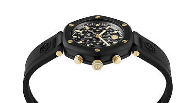 Pre-owned Philipp Plein Black Mens Chronograph Watch The Hexagon Chrono Pwzba0223