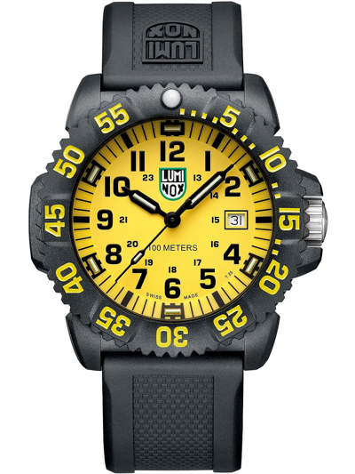 Pre-owned Luminox Sea Lion Rotating Bezel Men's Military Yellow Dial Watch X2.2055.1