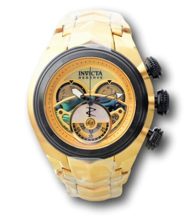 Pre-owned Invicta Reserve S1 Men's 54mm Abalone 18k Gold Plated Swiss Chrono Watch 38867