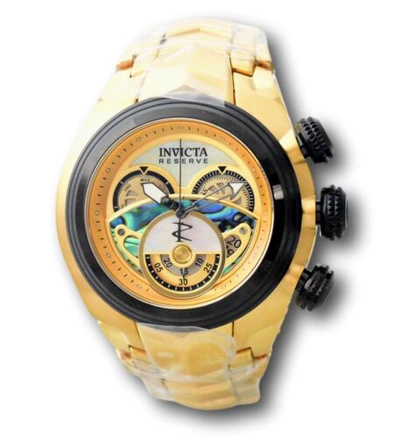 Pre-owned Invicta Reserve S1 Men's 54mm Abalone 18k Gold Plated Swiss Chrono Watch 38867