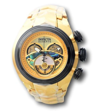 Pre-owned Invicta Reserve S1 Men's 54mm Abalone 18k Gold Plated Swiss Chrono Watch 38867