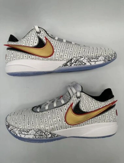 Pre-owned Nike Lebron 20 The Debut White/metallic Gold-black Dj5423-100 Men's Sizes 8-13