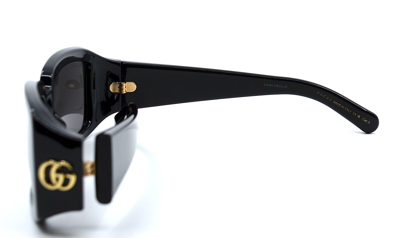 Pre-owned Gucci Gg1403s 001 Black Dark Grey Authentic Sunglasses 54-16 In Gray