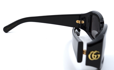 Pre-owned Gucci Gg1403s 001 Black Dark Grey Authentic Sunglasses 54-16 In Gray