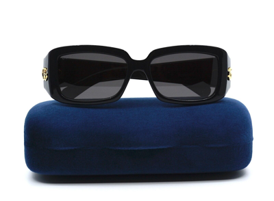 Pre-owned Gucci Gg1403s 001 Black Dark Grey Authentic Sunglasses 54-16 In Gray