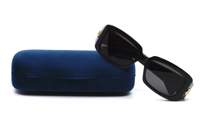 Pre-owned Gucci Gg1403s 001 Black Dark Grey Authentic Sunglasses 54-16 In Gray