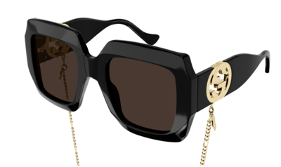 Pre-owned Gucci Original  Sunglasses Gg1022s 005 Black Frame Brown Gradient Lens 54mm