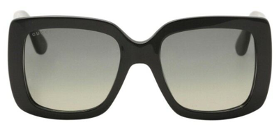 Pre-owned Gucci Gg0141sn 001 Gradient Black/gray Square Women Sunglasses