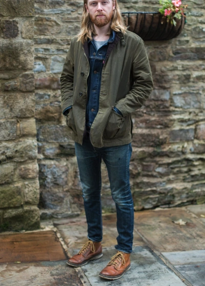 Pre-owned Barbour Lutz Waxed Jacket Olive Rugged Sophistication Msrp$520 British Luxury In Green