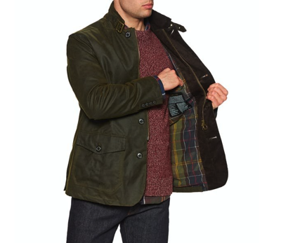 Pre-owned Barbour Lutz Waxed Jacket Olive Rugged Sophistication Msrp$520 British Luxury In Green