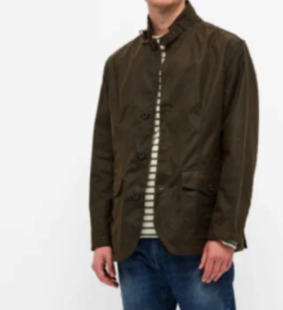 Pre-owned Barbour Lutz Waxed Jacket Olive Rugged Sophistication Msrp$520 British Luxury In Green