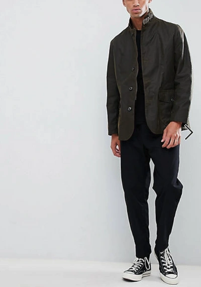 Pre-owned Barbour Lutz Waxed Jacket Olive Rugged Sophistication Msrp$520 British Luxury In Green