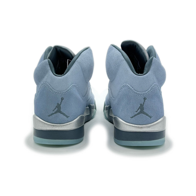 Pre-owned Jordan Dd9336-400 Nike Air  5 Retro Blue Bird Photo Football Grey Metallic Silver