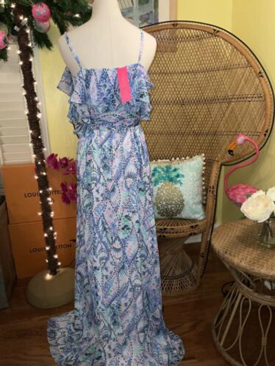 Pre-owned Lilly Pulitzer Zadie Maxi Dress Tails Of The Sea $258 Size S,l,xl In Multicolor