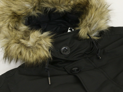 Pre-owned Polo Ralph Lauren Men's N-3b Type Long Down Lined Hooded Jacket Coat W/ Fur Hood In Black