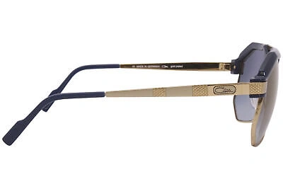 Pre-owned Cazal 9092 003 Sunglasses Men's Gold-blue/blue Gradient Lenses Round 62mm