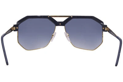 Pre-owned Cazal 9092 003 Sunglasses Men's Gold-blue/blue Gradient Lenses Round 62mm