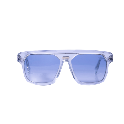 Pre-owned Cazal Rectangular Sunglasses 8040-002 Crystal Silver Frame Blue Gradient Lenses