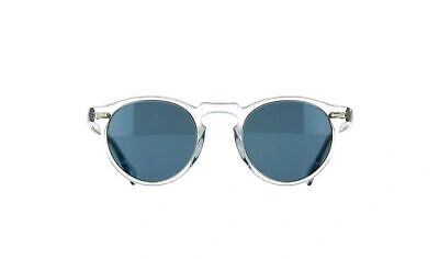 Pre-owned Oliver Peoples Gregory Peck, Crystal/indigo Photochromic 1101r8, Size Medium In Blue
