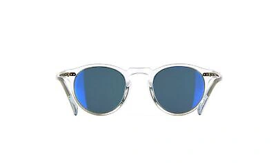 Pre-owned Oliver Peoples Gregory Peck, Crystal/indigo Photochromic 1101r8, Size Medium In Blue